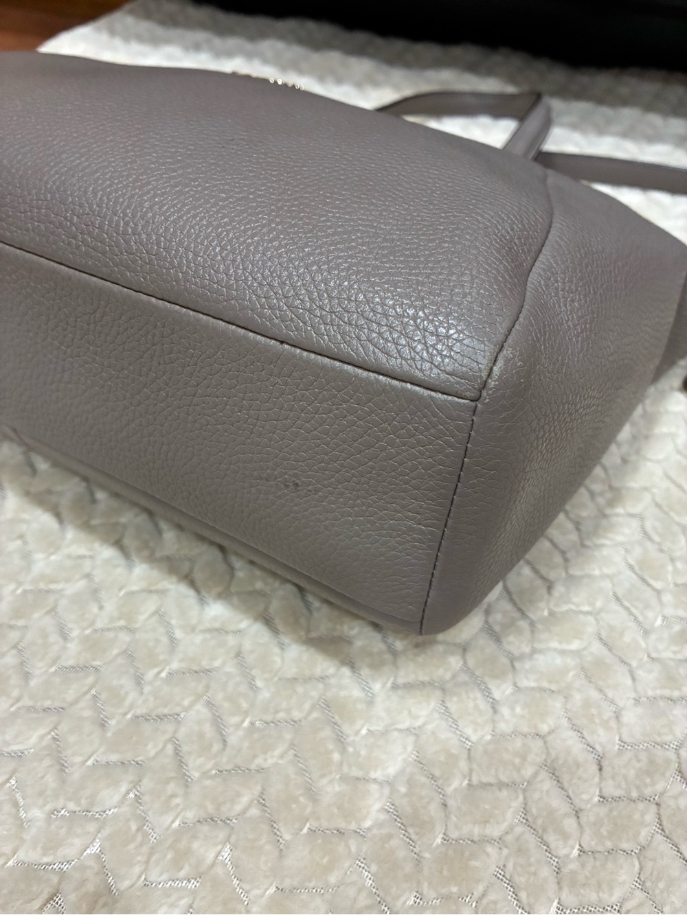 Coach Pebbled Leather Satchel in Dove Gray - Picture 8 of 13